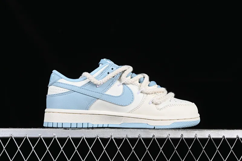 All Categories Nk SB Dunk Series Nk SB Dunk Low Low-top sneakers Gift box version Nk Dunk Low Milk Blue Customized version of deconstructed strap casual sneakers DD1503-123